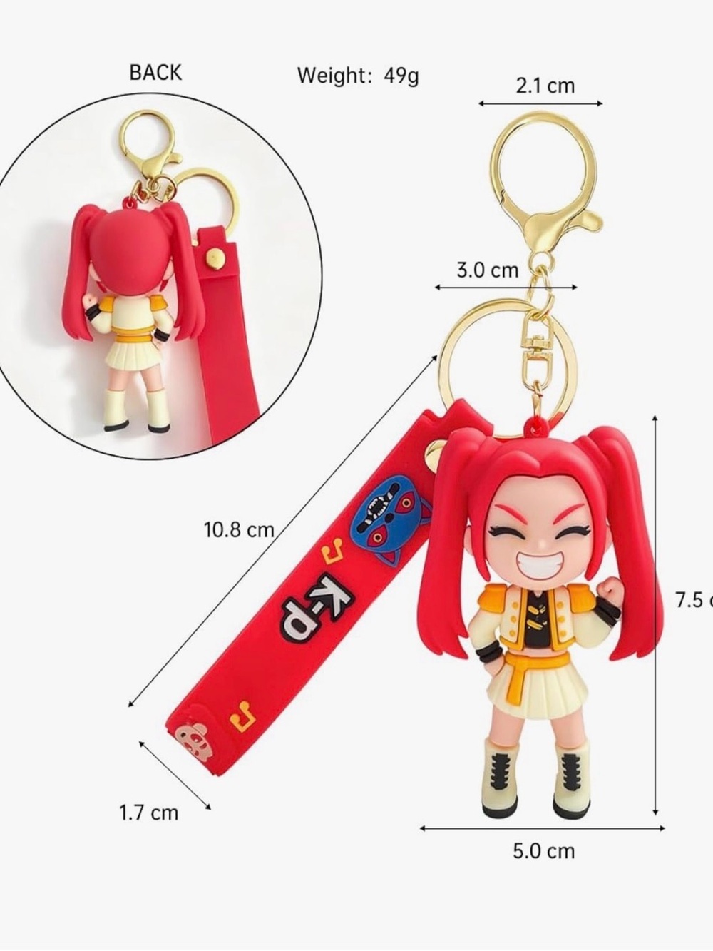 Anime Kpop Girl Keychain Silicone Zoey Figure Bag Charm Keyring Gift